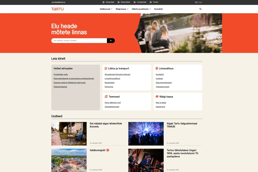 Tartu koduleht uueneb