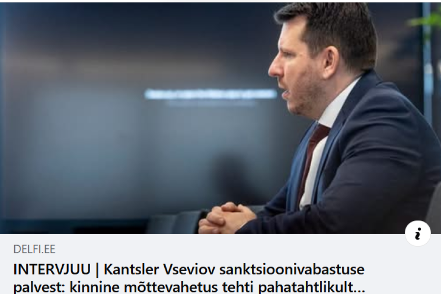 Kantsler Vseviov, Delfi intervjuu: kinnine mõttevahetus tehti pahatahtlikult avalikuks