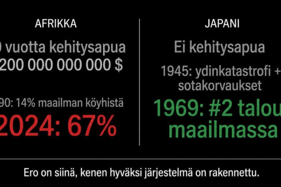 Lääneriigid on maksnud Aafrikale 1,2 triljont dollarit abirahasid ja 30 aastaga on vaeste hulk Aafrikas kasvanud 14%-lt 67%-ni