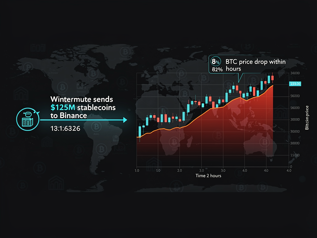 Wintermute 125 million dollar stablecoin transfer timeline and flash crash correlation chart