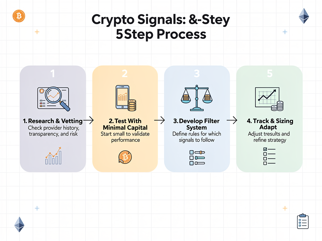 Step by step flowchart for using crypto expert signals telegram channels from research to adaptation