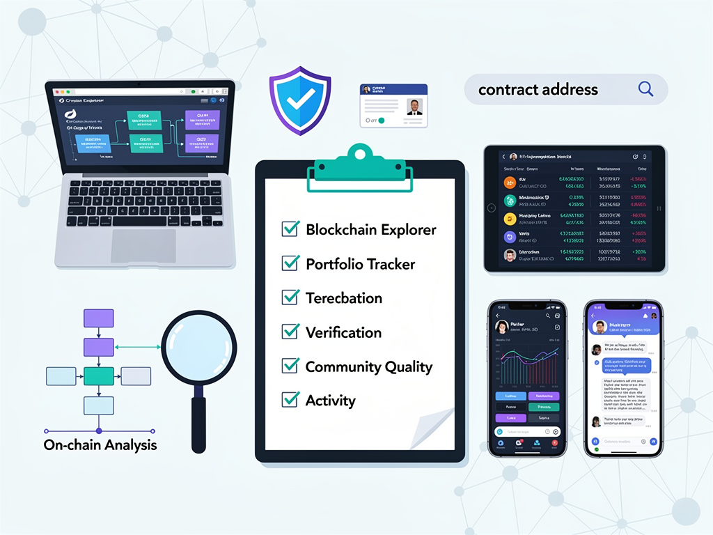 Essential tools checklist for verifying and tracking top crypto Telegram groups including blockchain explorers and portfolio trackers