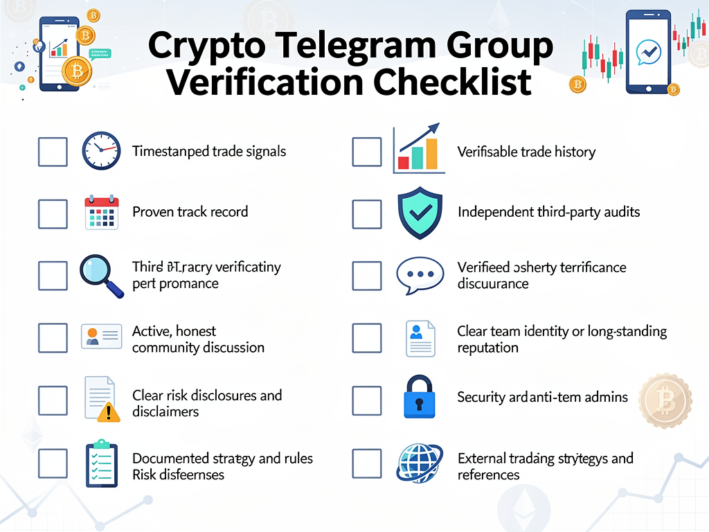 Checklist for evaluating and joining legitimate group trading crypto telegram communities with verification steps