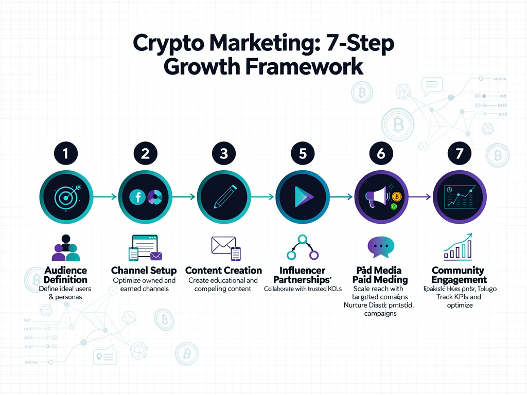 Step-by-step crypto marketing process from audience definition to measurement and optimization
