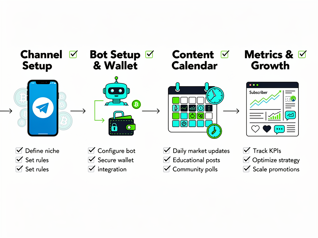 Step-by-step checklist for launching and growing successful crypto channels telegram with key action items