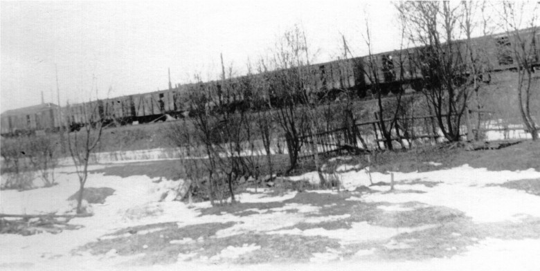 Haruldane jäädvustus märtsist 1949 küüditamisešelonist Keila raudteejaama haruteel. Foto: Harjumaa muuseumi fotokogu