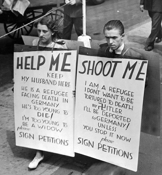 Euroopa juudid Ellis Islandil protestimas nende Saksamaale tagasisaatmise vastu 1936. aastal