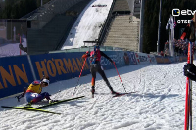 VIDEO | Laskesuusatamise MK-sarja üldvõitja selgitas dramaatiline kukkumine