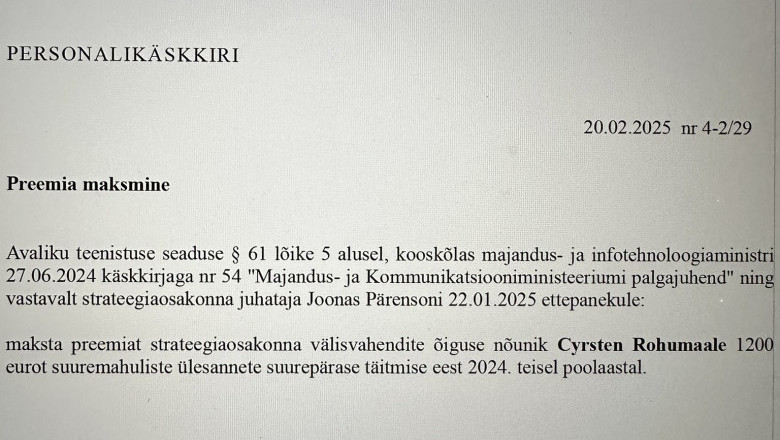 Preemiate maksmised ministeeriumites jätkuvad täie hooga