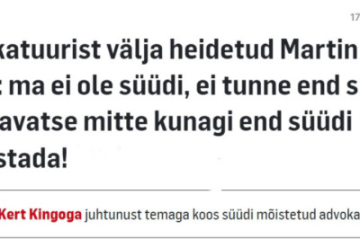 Täpselt sama ütlen ka mina - ma EI ole süüdi, EI tunne end süüdi ja EI kavatse end mitte kunagi süüdi tunnistada!