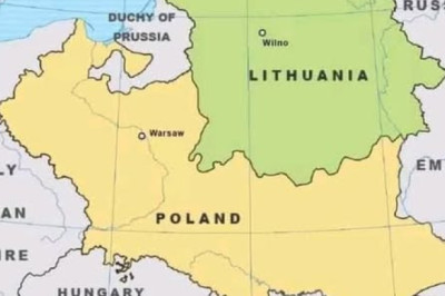 See ajalooline kaart illustreerib Poola-Leedu Ühendust selle territoriaalse õitseaja ajal aastal 1667