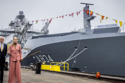 Printsess Amalia õnnistas sisse uue Hollandi sõjalaeva, mis on ehitatud Ukraina Azovstali terasest