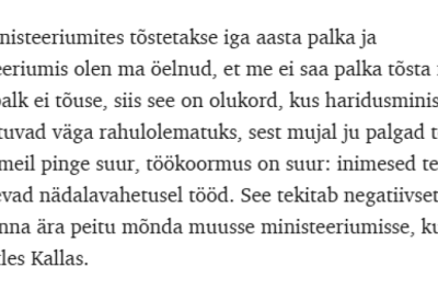 Aga õpetajatel ei ole pinge suur?