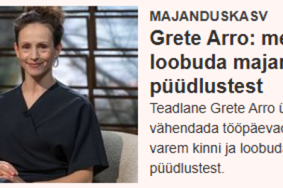 Haridus- ja keskkonnapsühh ütles nii:  lähme metsa tagasi, kraanist tulev soe vesi ning elekter toas on üleliigne materialismi ihaldus!