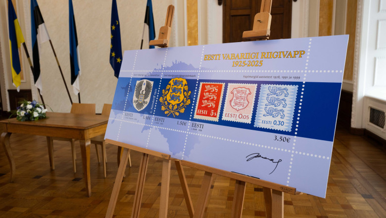 Riigikogus esitleti Eesti riigivapi juubelimarki